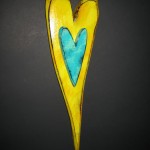 Yellow Double Heart 17 x 5